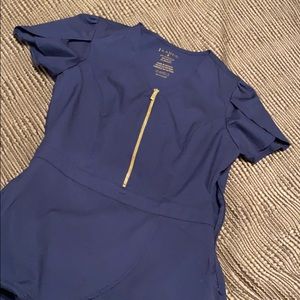 Peplum scrub top